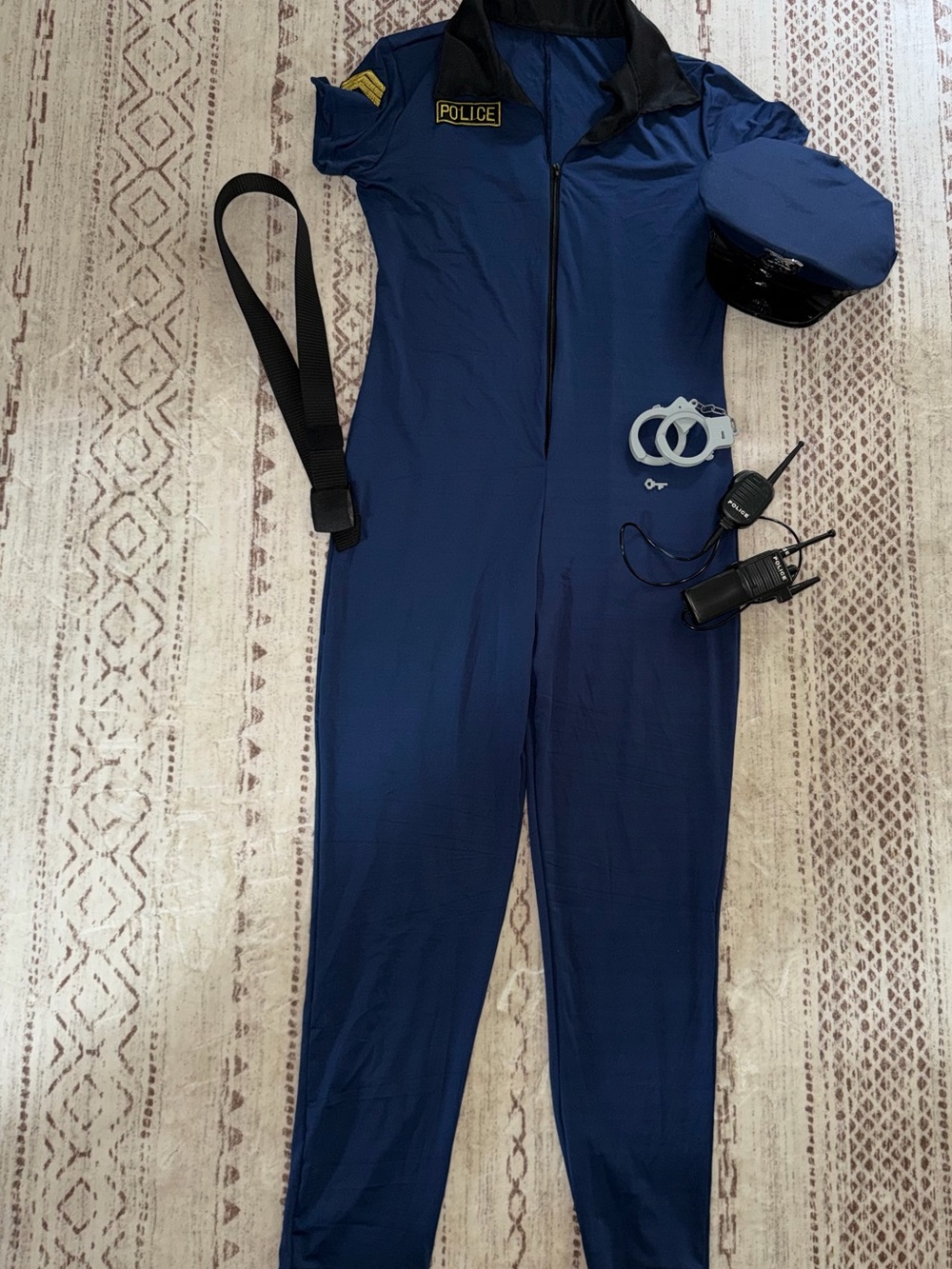 Women Police Costume Set, Adult Cop Halloween Costumes Jumpsuit for Halloween XL